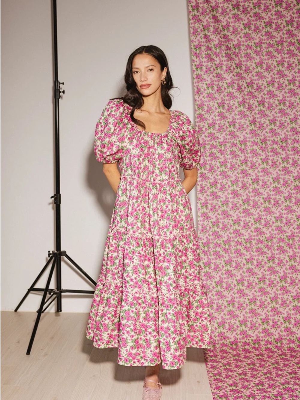 Zoco Daymaker Floral Cottagecore Coquette girl Puff Sleeve cotton dress xxl
